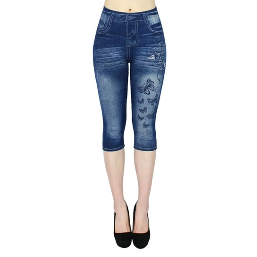 Women's Leggings High-waist Jean-like Printed Elastic Calf-Length Yo-ga Pants Joggng Ladies Workout Fitness Leggings Sweatpants
Women's Leggings High-waist Jean-like Printed Elastic Calf-Length Yo-ga Pants Joggng Ladies Workout Fitness Leggings Sweatpants
