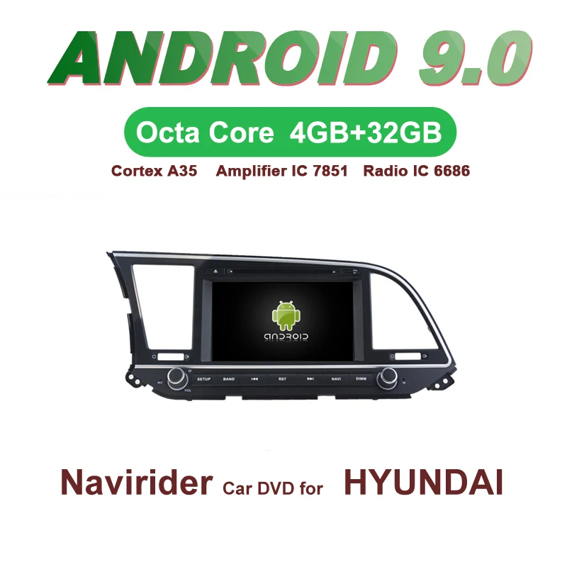 Navirider GPS Android 9.0 bluetooth stereo 4-Core 8-Core car DVD player for HYUNDAI ELANTRA 2016 head unit autoradio accessories
Navirider GPS Android 9.0 bluetooth stereo 4-Core 8-Core car DVD player for HYUNDAI ELANTRA 2016 head unit autoradio accessories