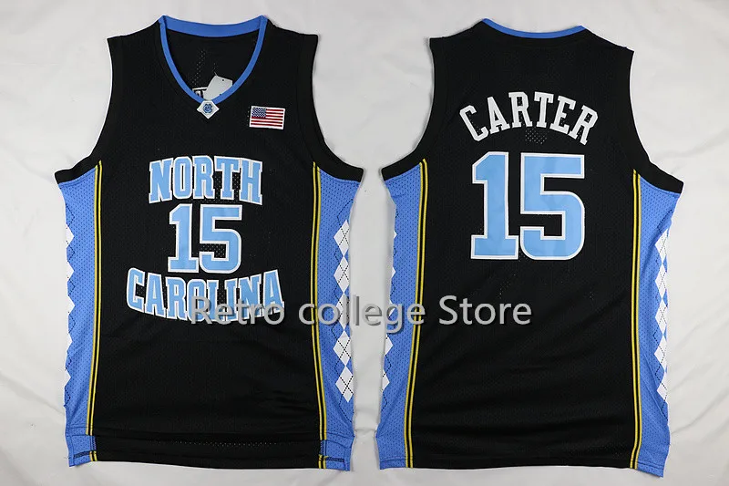 

2016 Vince Carter #15 north carolina tar heels Retro Throwback Stitched Basketball Jersey Sewn Camisa Embroidery US Size XXS-XXL