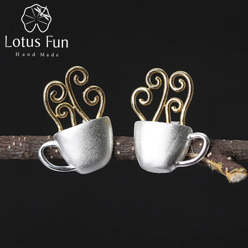 Lotus Fun Real 925 Sterling Silver Natural Original Handmade Fine Jewelry Hot Coffee Cup Fashion Stud Earrings for Women Brincos
Lotus Fun Real 925 Sterling Silver Natural Original Handmade Fine Jewelry Hot Coffee Cup Fashion Stud Earrings for Women Brincos