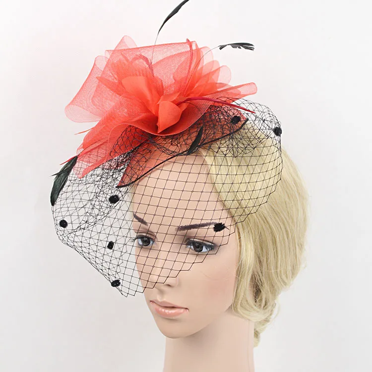 Handmade Women Feather Dotted Veil Fascinators Hat Hair Clip Red Purple Blue Navy Wedding Party Bride Gauze Hairpin Headpieces
Handmade Women Feather Dotted Veil Fascinators Hat Hair Clip Red Purple Blue Navy Wedding Party Bride Gauze Hairpin Headpieces