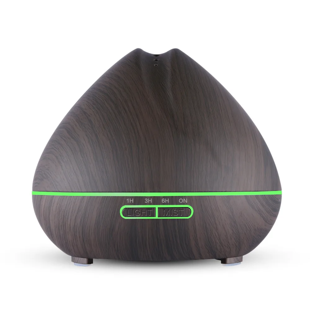 VVPEC Ultrasonic Air Humidifier 500ml Aroma Essential Oil Diffuser with Wood Grain 7 Color Changing LED Lights for Office Home | Бытовая
