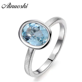 AINUOSHI 925 Silver Blue Topaz Brush Ring 1.5ct Oval Cut Natural Sky Blue Topaz Bezel Setting Ring Engagement Jewelry For Woman
AINUOSHI 925 Silver Blue Topaz Brush Ring 1.5ct Oval Cut Natural Sky Blue Topaz Bezel Setting Ring Engagement Jewelry For Woman