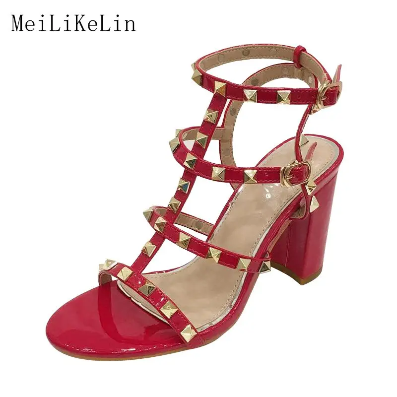 MeiLiKeLin Punk Rivet High Heels Sandals Thick Heel Women Gladiator Shoes Sandals Summer 2019 Fashion Footwear Sandale Femme
MeiLiKeLin Punk Rivet High Heels Sandals Thick Heel Women Gladiator Shoes Sandals Summer 2019 Fashion Footwear Sandale Femme