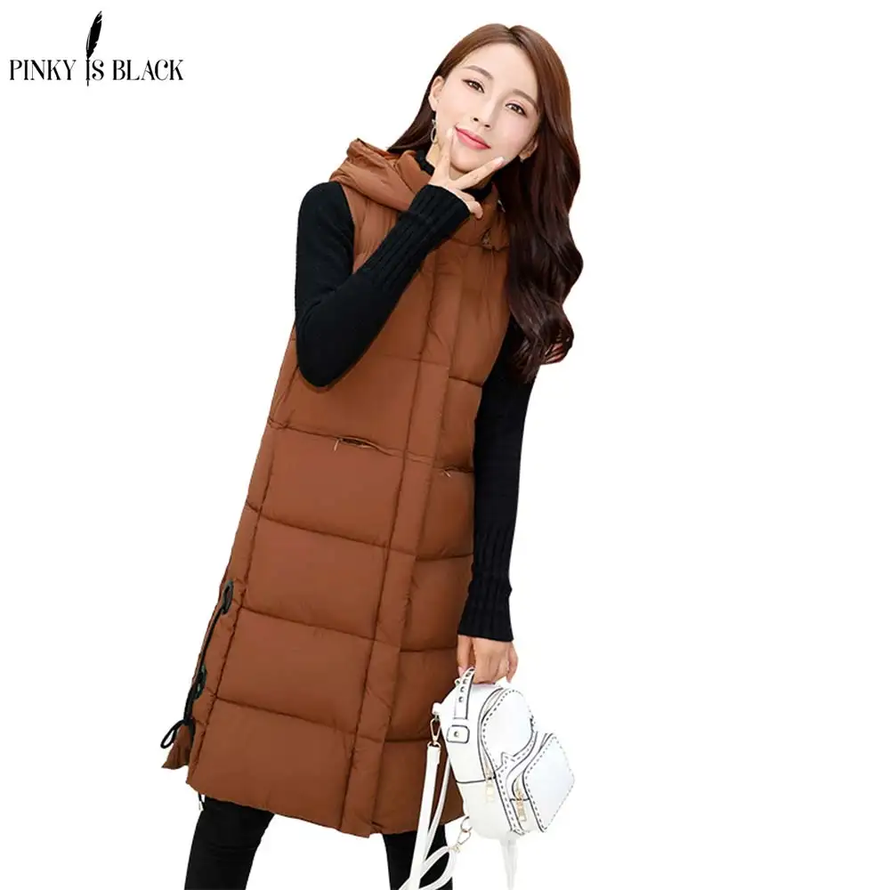 PinkyIsBlack Winter vest women hooded down cotton vest long warm waistcoat veste femme casual thicken vest jacket plus size 3XL
PinkyIsBlack Winter vest women hooded down cotton vest long warm waistcoat veste femme casual thicken vest jacket plus size 3XL