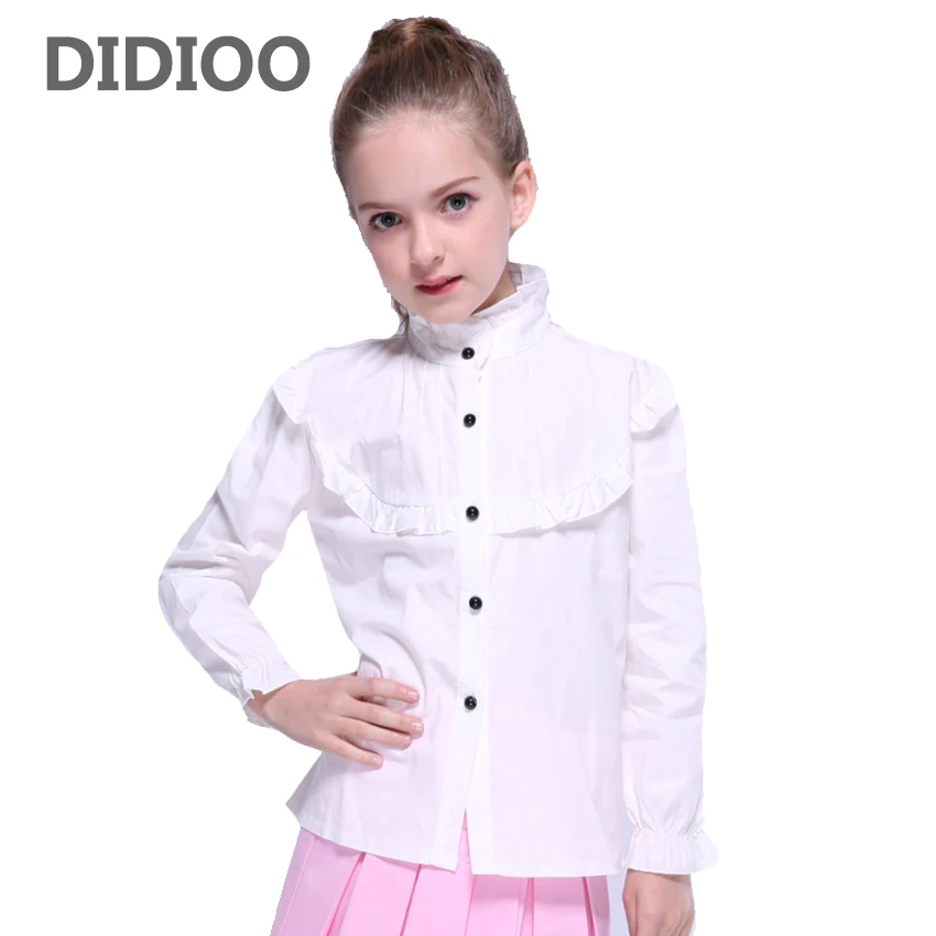 Toddlers Girls Blouses Long Sleeves White Shirts For Girls Stand Collar Princess Party Blouses Solid Tops Infant Teenage Clothes
Toddlers Girls Blouses Long Sleeves White Shirts For Girls Stand Collar Princess Party Blouses Solid Tops Infant Teenage Clothes