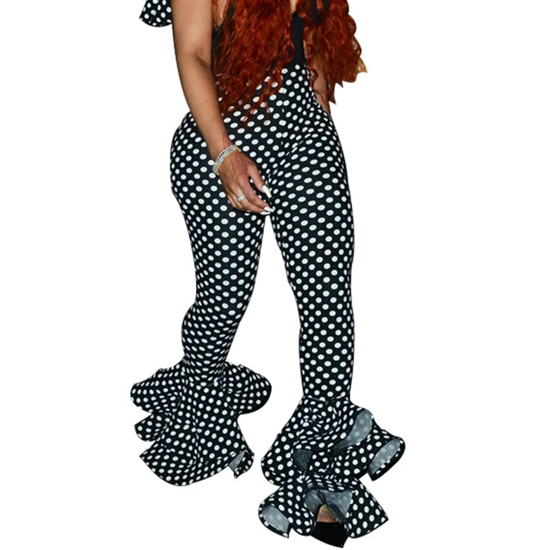 Doyerl 2018 Black Polka Dot Print Bodycon Flared Pants High Waist Ruffles Bell-Bottom Trousers Summer Sexy Long Pants Bottoms
Doyerl 2018 Black Polka Dot Print Bodycon Flared Pants High Waist Ruffles Bell-Bottom Trousers Summer Sexy Long Pants Bottoms