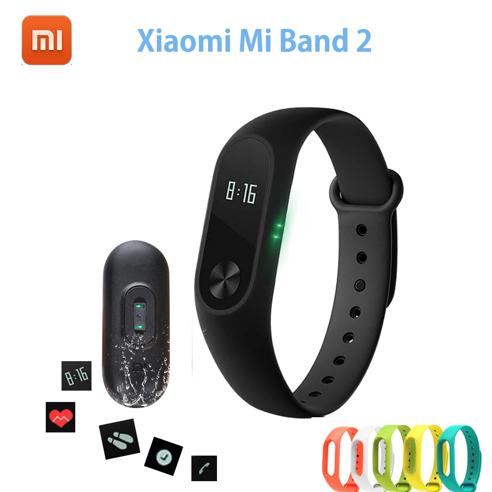 Оригинальный xiaomi mi band 2 Смарт фитнес браслет часы Группа OLED Touchpad трекер сна