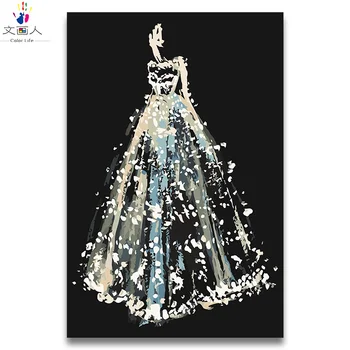 DIY Coloring paints by the number abstract White wedding dress canvas painting by numbers with paint colors as gift to friends
DIY Coloring paints by the number abstract White wedding dress canvas painting by numbers with paint colors as gift to friends