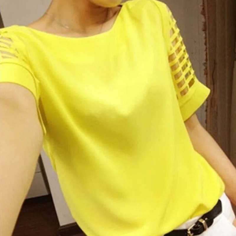 Elegant Women Hollow Out Short Sleeve O-neck Chiffon Blouse and Shirt Female Blusas Feminina Loose Plus Size 5XL Tops 6Q2321
Elegant Women Hollow Out Short Sleeve O-neck Chiffon Blouse and Shirt Female Blusas Feminina Loose Plus Size 5XL Tops 6Q2321