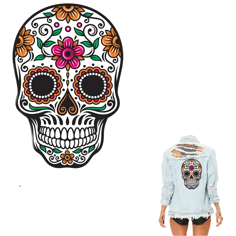 Iron Patch Fashion Sugar Skull Heat Transfer Washable Women T-shirt Hoodies Applique New Design Patches On Clothes Y-032
Iron Patch Fashion Sugar Skull Heat Transfer Washable Women T-shirt Hoodies Applique New Design Patches On Clothes Y-032