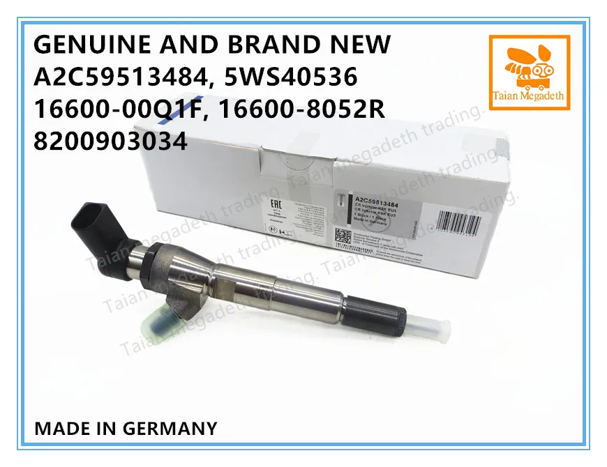 GENUINE AND BRAND NEW DIESEL FUEL INJECTOR ASSY A2C59513484, 5WS40536, 16600-00Q1F, 16600-8052R, 8200903034
GENUINE AND BRAND NEW DIESEL FUEL INJECTOR ASSY A2C59513484, 5WS40536, 16600-00Q1F, 16600-8052R, 8200903034