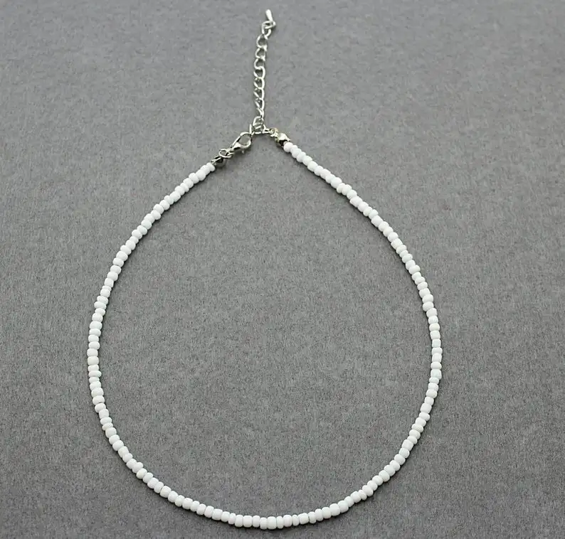 Glass Necklace Beaded Choker White you choose color-5 pieces | Украшения и аксессуары