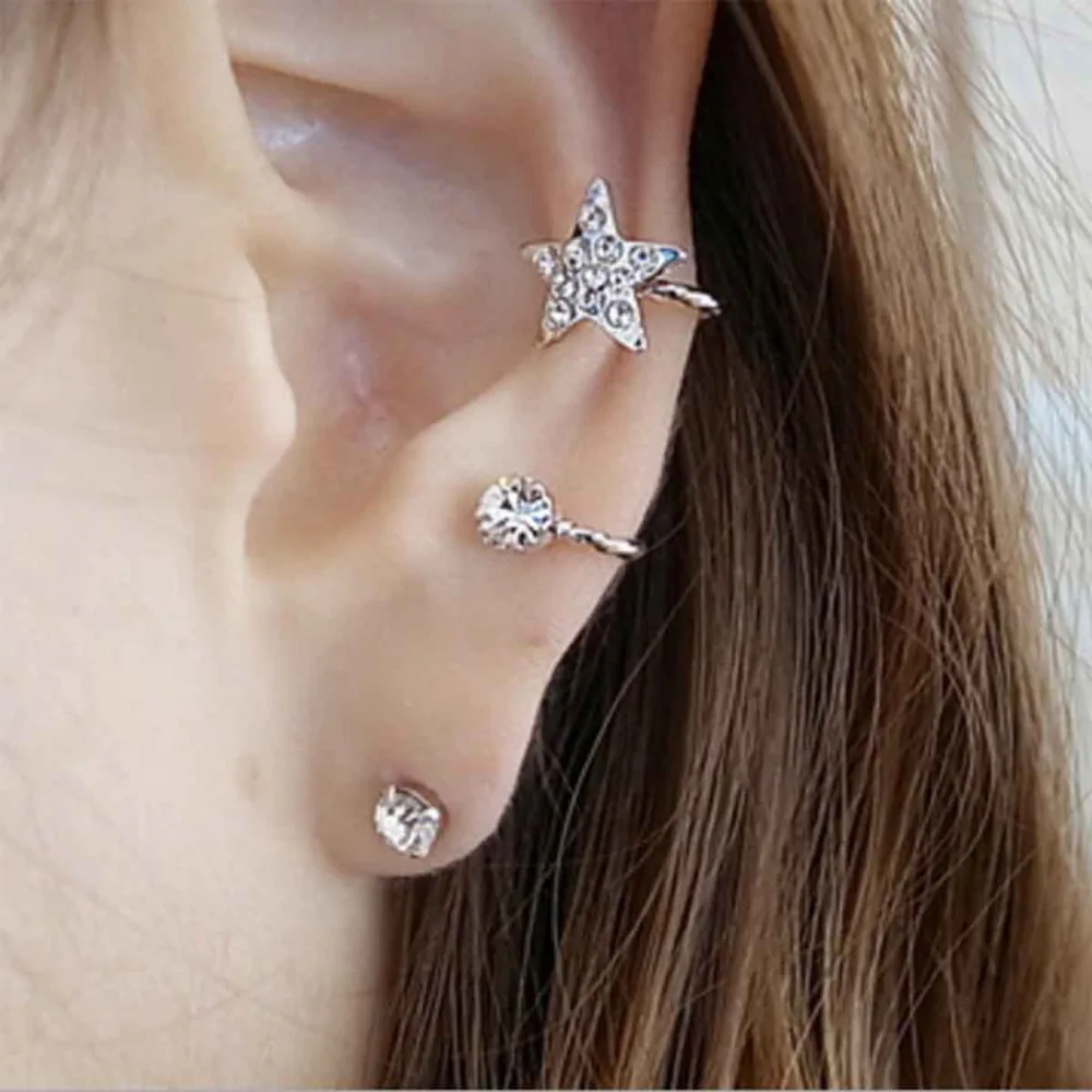 DoreenBeads Ear Cuff Wrap Earrings On Set For Left Ear Star dull silver color Clear Rhinestone W/Stoppers 22 x 17mm, 1 PC
DoreenBeads Ear Cuff Wrap Earrings On Set For Left Ear Star dull silver color Clear Rhinestone W/Stoppers 22 x 17mm, 1 PC