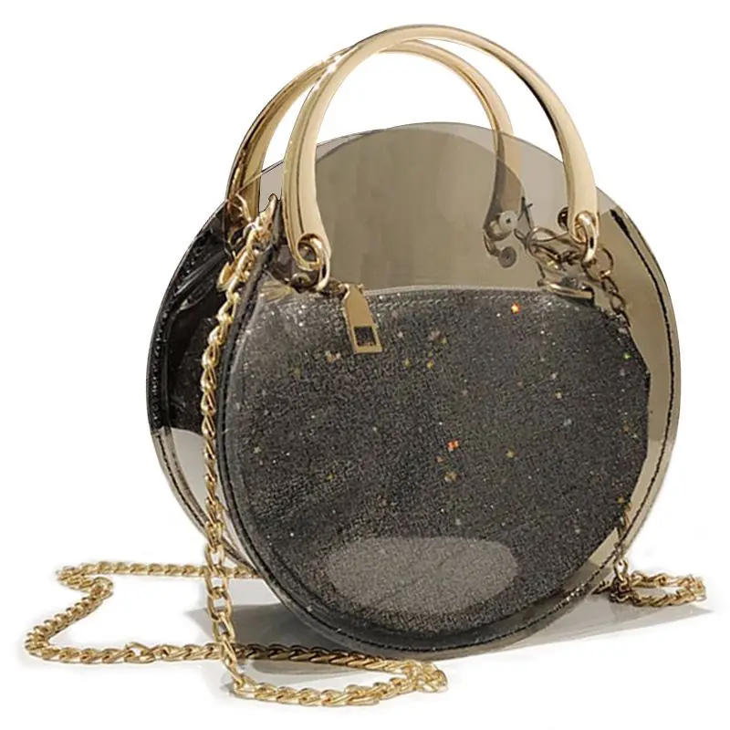 2018 PVC Round Clear Crossbody Bag Messenger Handbag Tote Shoulder Money Bank with Inner Bag, Transparent, Waterproof (Black)
2018 PVC Round Clear Crossbody Bag Messenger Handbag Tote Shoulder Money Bank with Inner Bag, Transparent, Waterproof (Black)