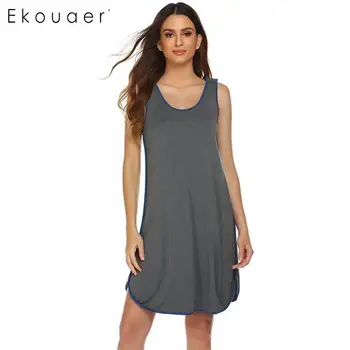 Ekouaer Home Nightgown Summer Nightwear Women Round Neck Sleeveless Patchwork Maternity Nightdress Soft Sleepwear Dress 
Ekouaer Home Nightgown Summer Nightwear Women Round Neck Sleeveless Patchwork Maternity Nightdress Soft Sleepwear Dress