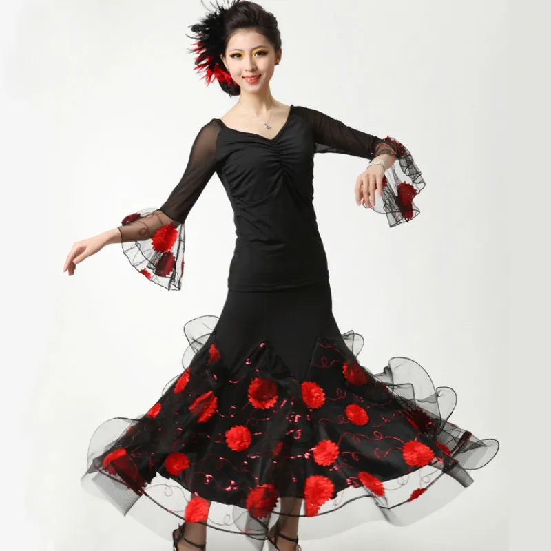 Ladies Women Top+skirt Dance Performance Suit For Standard Ballroom Dancing Clothes Waltz Foxtrot Flamenco Modern Dance Costumes
Ladies Women Top+skirt Dance Performance Suit For Standard Ballroom Dancing Clothes Waltz Foxtrot Flamenco Modern Dance Costumes