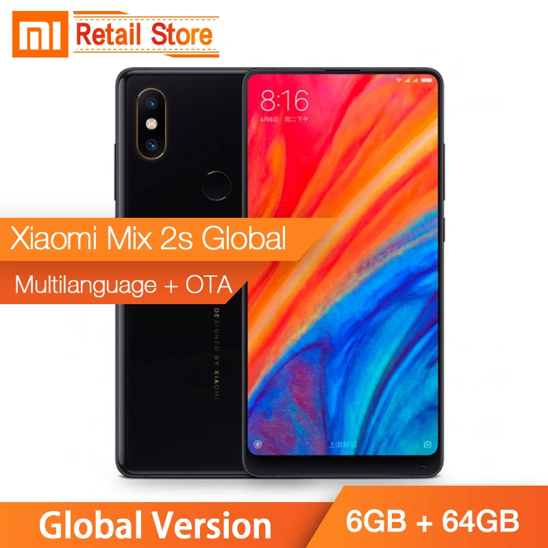 Global Version Xiaomi Mi MIX 2S Full Screen 6GB 64GB Snapdragon 845 Smartphone 12MP*2 Dual Camera Ceramic Body Wireless Charging
Global Version Xiaomi Mi MIX 2S Full Screen 6GB 64GB Snapdragon 845 Smartphone 12MP*2 Dual Camera Ceramic Body Wireless Charging