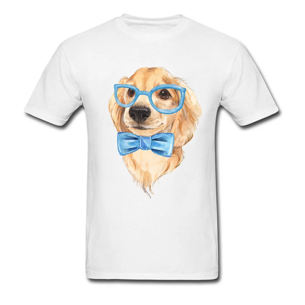 Custom Tees Family Short Sleeve Men T Shirts TpicOriginaltitle Slim Fit VALENTINE DAY Sweatshirts Crew Neck Wholesale Cute dog in glasses white