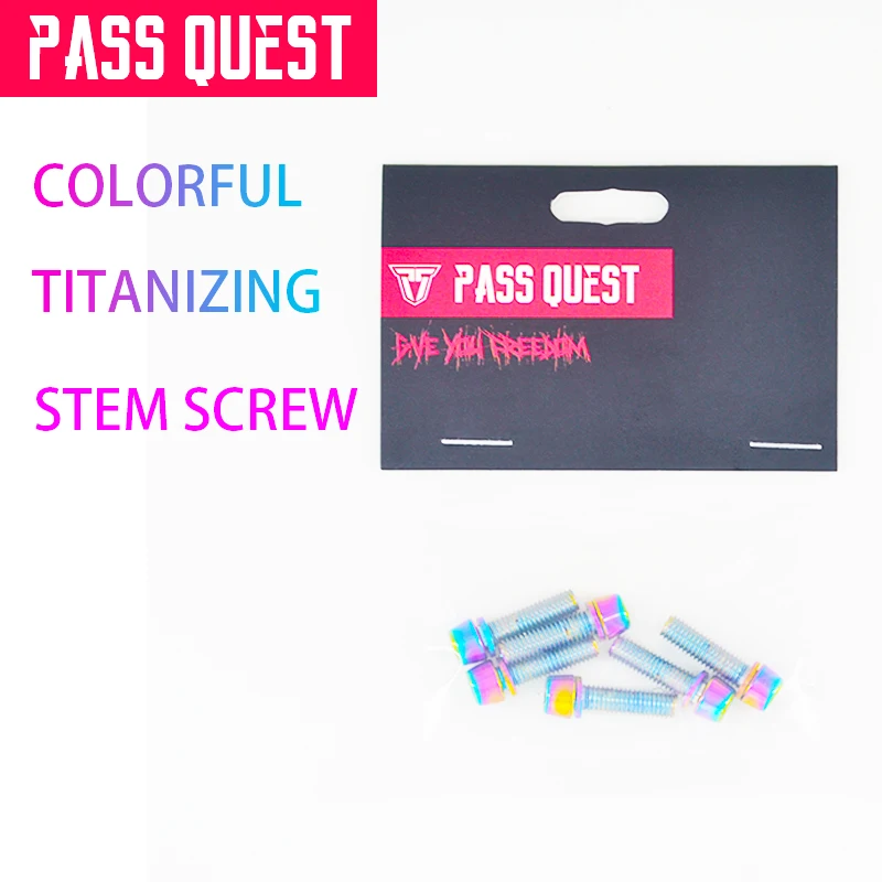 PASS QUEST M5x18mm Bicycle Stem Steel Bolt road Mountain Bike Ultralight Stem Screw Titanium coating 6pcs
PASS QUEST M5x18mm Bicycle Stem Steel Bolt road Mountain Bike Ultralight Stem Screw Titanium coating 6pcs