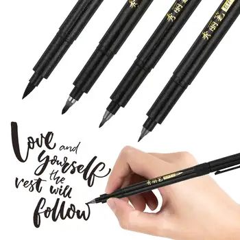 Refill Brush Calligraphy Pen for Lettering, 4 Sizes Black Brush Marker Pen Calligraphy Set for Beginners Writing, Signature
Refill Brush Calligraphy Pen for Lettering, 4 Sizes Black Brush Marker Pen Calligraphy Set for Beginners Writing, Signature