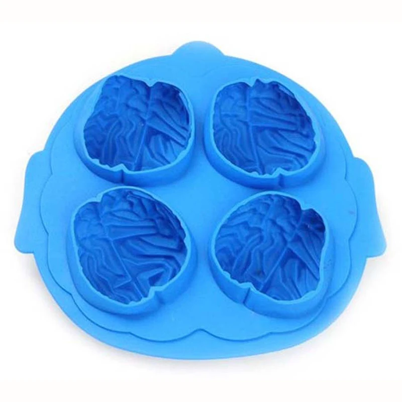 1PCS Kitchen Bar Ice Cube Mold Ice Tray Silicone Brain Ice Boxes Ice Lattice Mold Pudding Box 2B
