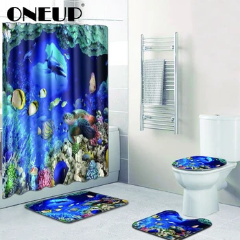 ONEUP Underwater World Series Environmental Home Floor Mat Shower Curtain Bathroom Four-piece Bathroom Decoration Accessories
ONEUP Underwater World Series Environmental Home Floor Mat Shower Curtain Bathroom Four-piece Bathroom Decoration Accessories