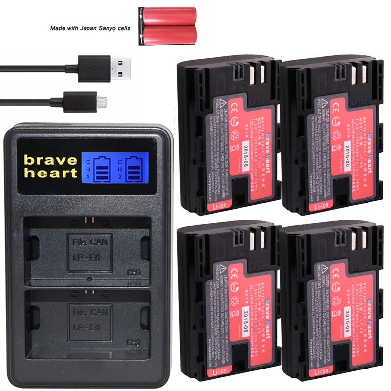 bateria LP-E6 LP E6 LPE6N Camera battery Japan Sanyo Cell + LED USB Dual Charger for Canon EOS 5DS R 5D Mark II 5D 6D 7D 80D
bateria LP-E6 LP E6 LPE6N Camera battery Japan Sanyo Cell + LED USB Dual Charger for Canon EOS 5DS R 5D Mark II 5D 6D 7D 80D