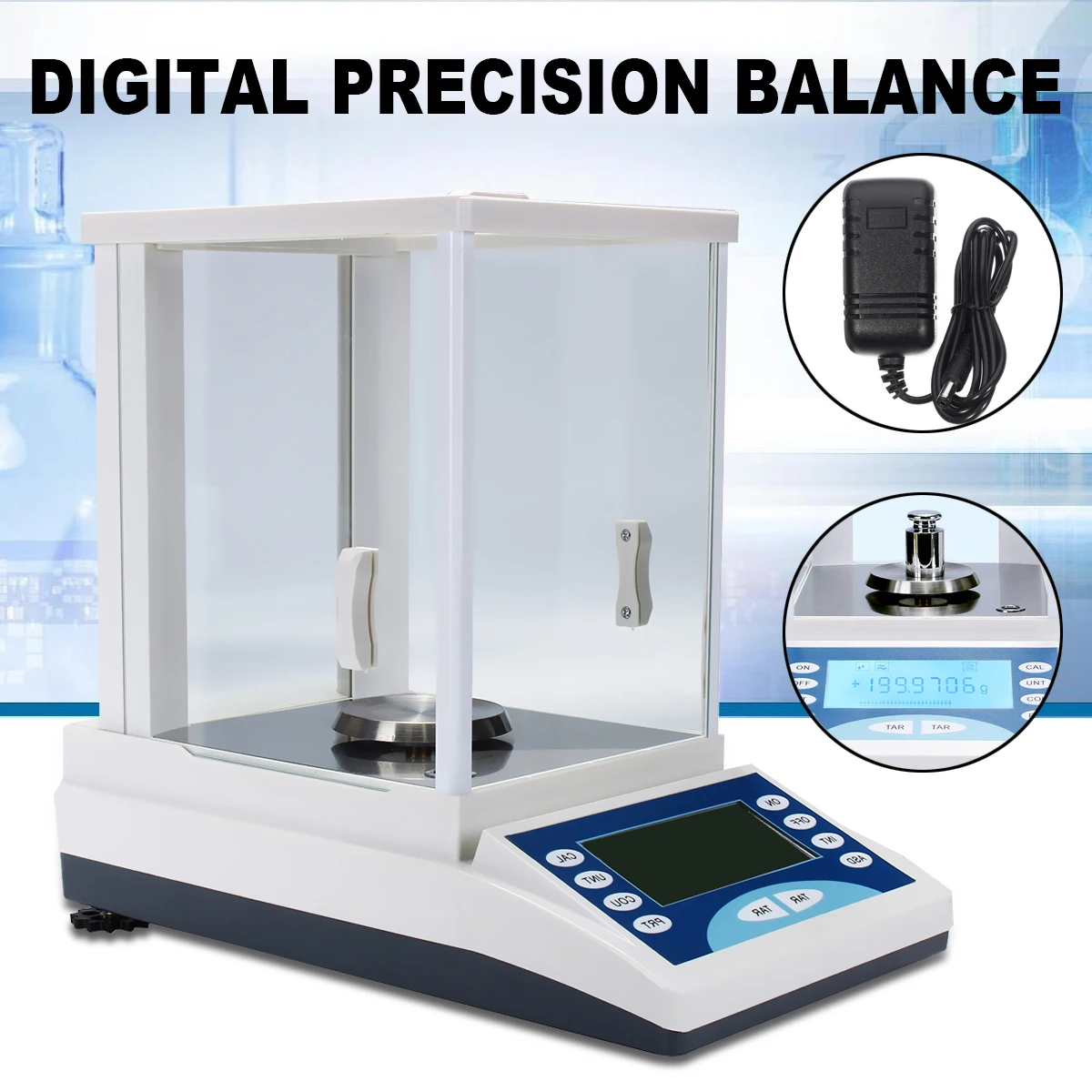 Digital Precision Scale Lab Analytical Balance 200 / 0.0001g 0.1mg 100-240V Top Quality Electronic Balance Aluminum Alloy Base
Digital Precision Scale Lab Analytical Balance 200 / 0.0001g 0.1mg 100-240V Top Quality Electronic Balance Aluminum Alloy Base