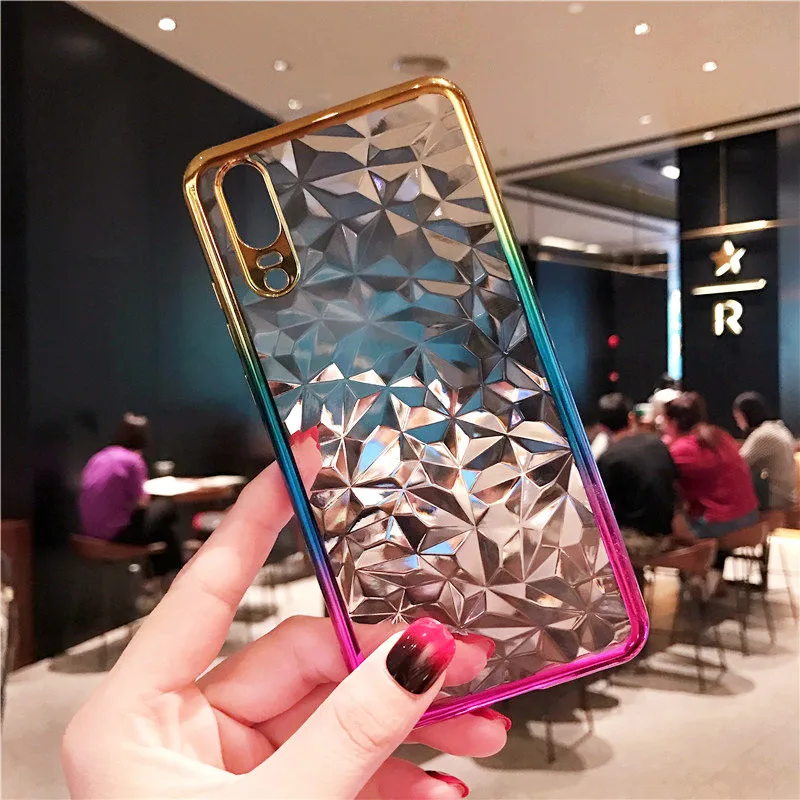Gradient Soft Silicon case For Huawei P30 P20 mate 20 10 lite honor 8A 8C 7a pro Y6 Y9 2019 Y5 Y7 Prime 2018 P smart Phone cover |