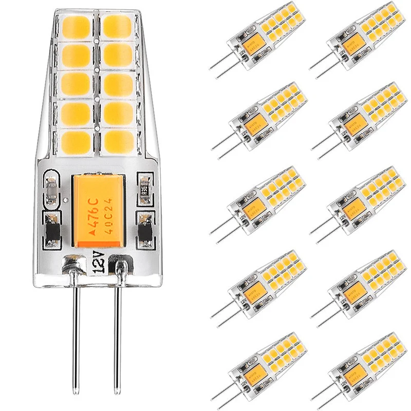 

10pcs G4 LED Bulb 12V AC DC 3W LED G4 Lamp Lampadas Bombillas 20LED 2835 SMD 360 Degree 4000K 6000K Replace 30W Halogen Lamp