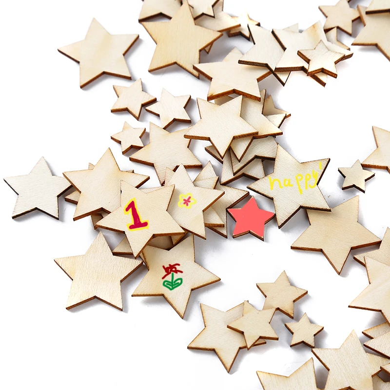 Hot Sale 100Pcs/pack DIY Star Wood Chips Wood DIY Crafts Slices Discs Embellishments Cutouts Party Wedding Birthday Decoration
Hot Sale 100Pcs/pack DIY Star Wood Chips Wood DIY Crafts Slices Discs Embellishments Cutouts Party Wedding Birthday Decoration