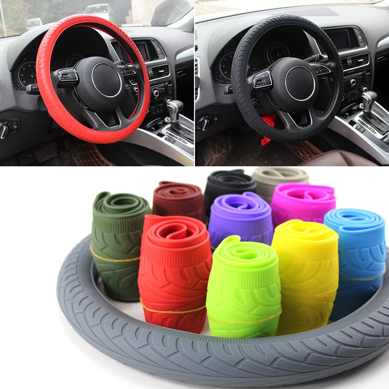 Car Styling 1pcs Multi Color Silicone Auto Steering-Wheel Cover Anti-slip Silicon Steering Wheel Cover Automobiles Accessories
Car Styling 1pcs Multi Color Silicone Auto Steering-Wheel Cover Anti-slip Silicon Steering Wheel Cover Automobiles Accessories