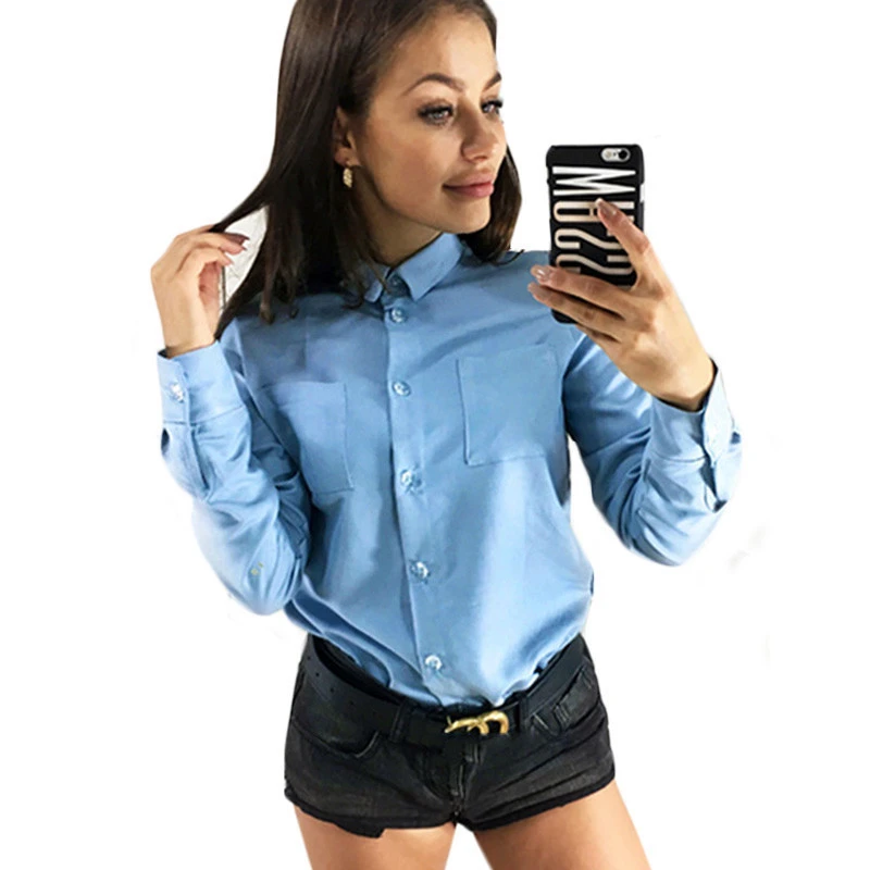 Blouse Women 2019 Elegant Shirts Office Solid Long Sleeve Tops Turn-down Collar Pockets Ladies Blouse Plus Size Tops Pure Blusas
Blouse Women 2019 Elegant Shirts Office Solid Long Sleeve Tops Turn-down Collar Pockets Ladies Blouse Plus Size Tops Pure Blusas