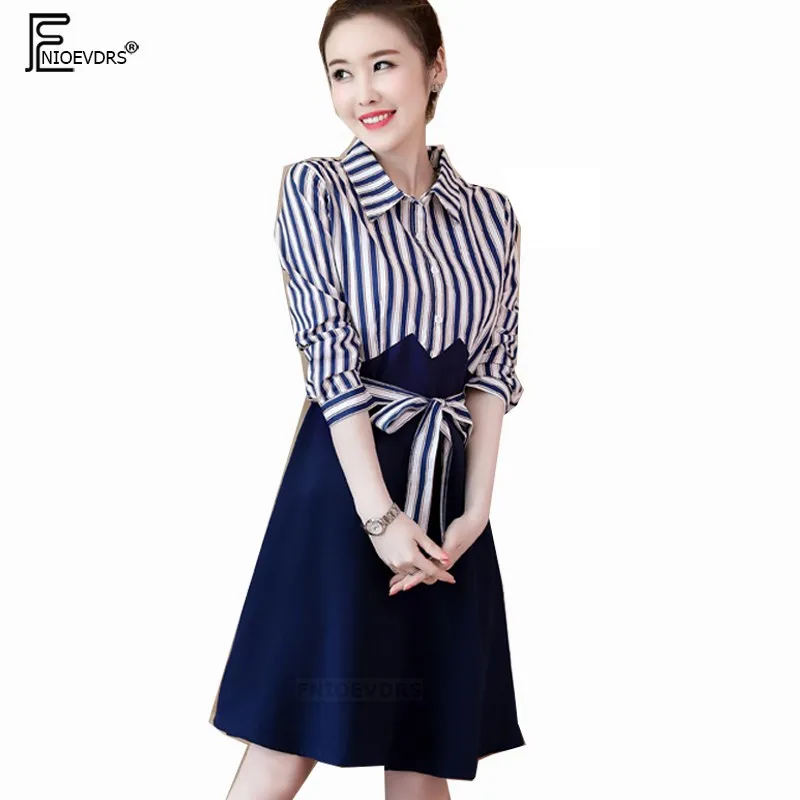 Autumn Winter Basic Dresses Hot Sales 5XL 4XL 3XL Female Clothes Long Sleeve A Line Patchwork Striped Button Shirt Dress 1915
Autumn Winter Basic Dresses Hot Sales 5XL 4XL 3XL Female Clothes Long Sleeve A Line Patchwork Striped Button Shirt Dress 1915
