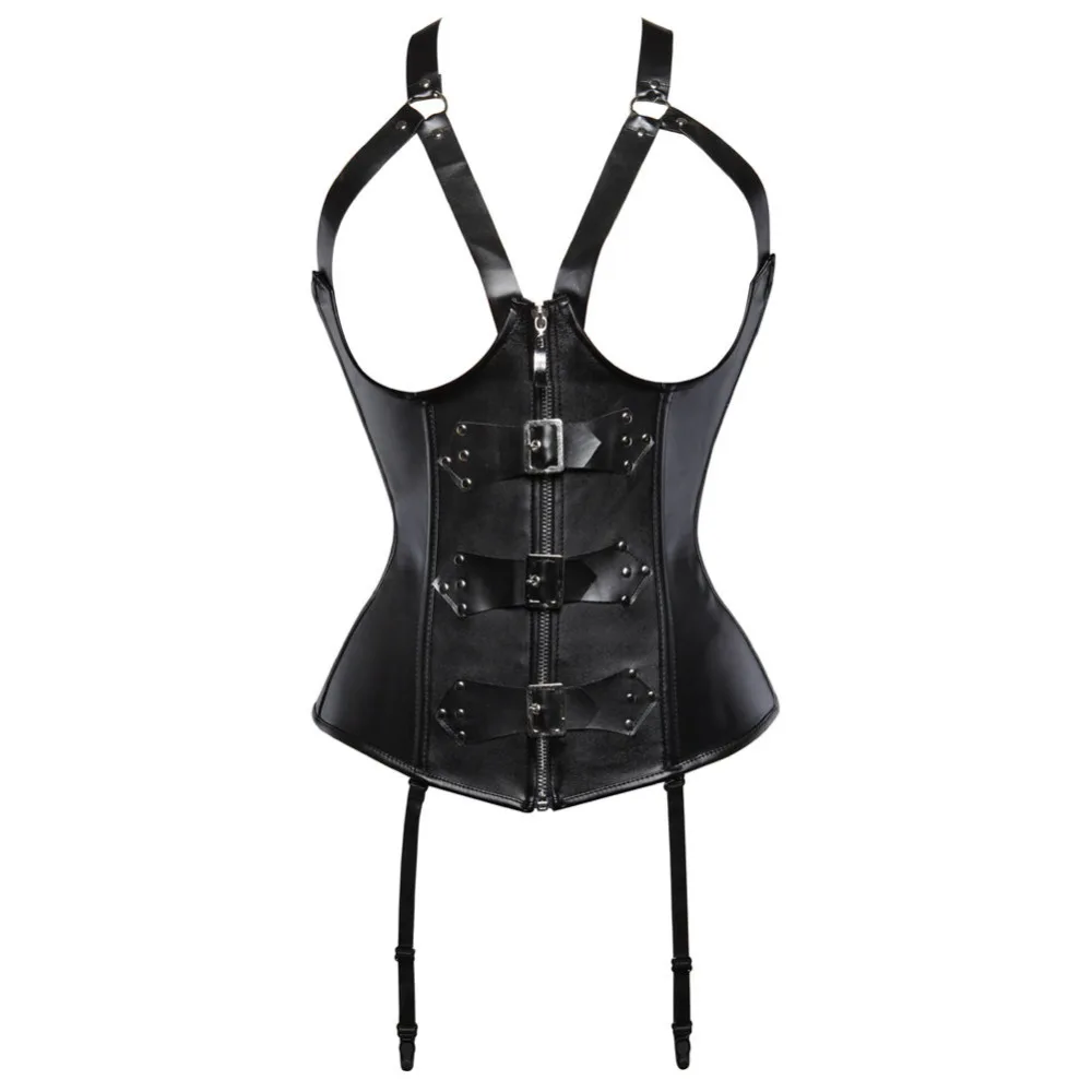 Faux Leather Open Bust Sexy Steampunk Straps Corset zipper Waist Slimming Bustier Clubwear Lingerie S-2XL
Faux Leather Open Bust Sexy Steampunk Straps Corset zipper Waist Slimming Bustier Clubwear Lingerie S-2XL