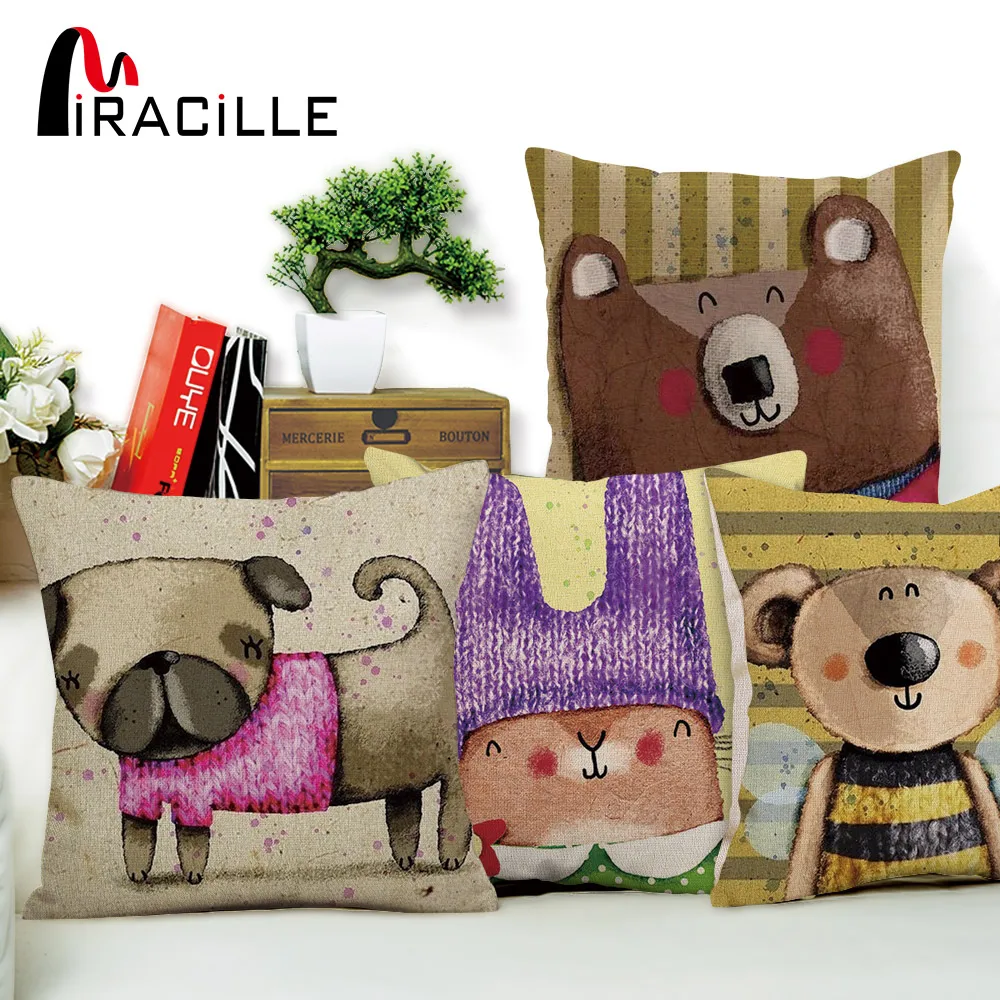 Miracille Colorful Cartoon Animals Printed Throw Pillow Cute Cushion Cover for Sofa Bed Seat Childern Home Decor Pillowcase
Miracille Colorful Cartoon Animals Printed Throw Pillow Cute Cushion Cover for Sofa Bed Seat Childern Home Decor Pillowcase
