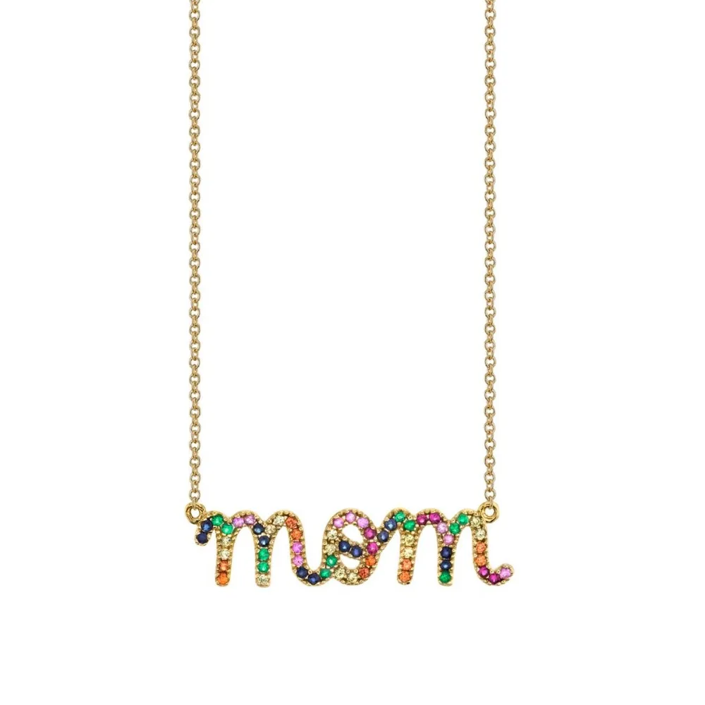 High quality 925 sterling silver mom Letter pendant Mother day gift collar necklace with rainbow cz 2019 new
High quality 925 sterling silver mom Letter pendant Mother day gift collar necklace with rainbow cz 2019 new