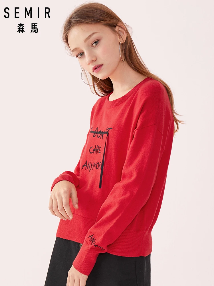 SEMIR Women Embroidered Fine Knit Sweater with Tie Women's Dropped Shoulder Pullover Sweater with Ribbed Crewneck Cuff and Hem
SEMIR Women Embroidered Fine Knit Sweater with Tie Women's Dropped Shoulder Pullover Sweater with Ribbed Crewneck Cuff and Hem