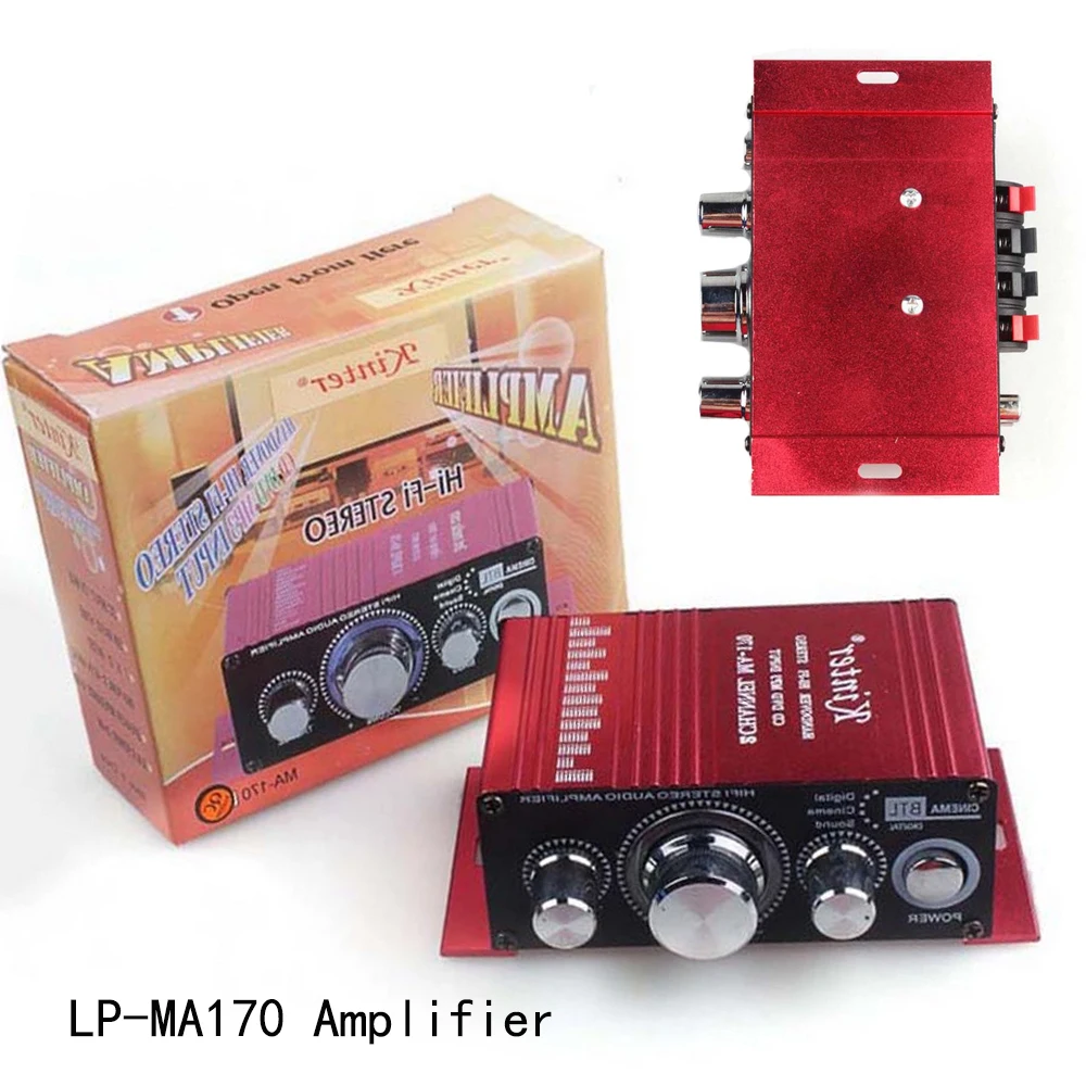 LP-MA170 Amplifier Stereo Connection Car Audio Hi-Fi Digital MP3 Low Distortion 12V Mini 2*20W Loudspeaker Red RCA 2 Channel
LP-MA170 Amplifier Stereo Connection Car Audio Hi-Fi Digital MP3 Low Distortion 12V Mini 2*20W Loudspeaker Red RCA 2 Channel