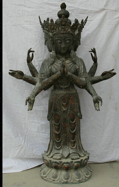 JP S62 47" Chinese Buddhism Bronze Stand lotus Namgyalma & Ushnishavijaya Buddha Statue
JP S62 47" Chinese Buddhism Bronze Stand lotus Namgyalma & Ushnishavijaya Buddha Statue
