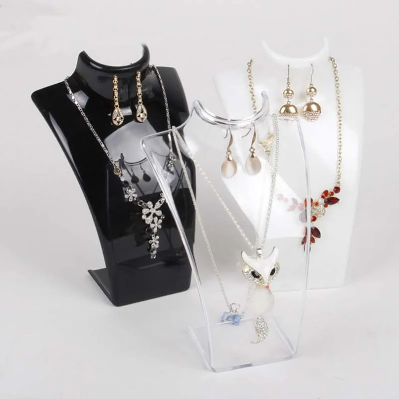 Jewelry Display Bust Black White Clear Acrylic Jewelry Mannequin Necklace Holder Earring Jewelry Display Stand
Jewelry Display Bust Black White Clear Acrylic Jewelry Mannequin Necklace Holder Earring Jewelry Display Stand