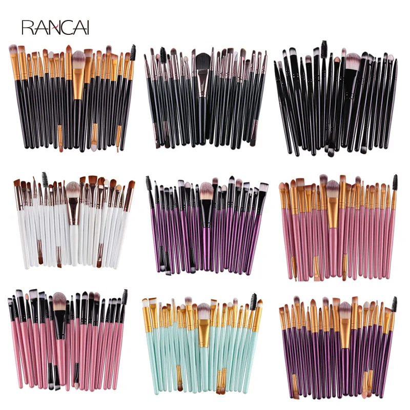 20pcs Eyes Brushes Set Eyeshadow Eyebrow Eyelashes Eyeliner Lip Makeup Brush Sponge Smudge Brush Cosmetic pincel maquiagem (1)