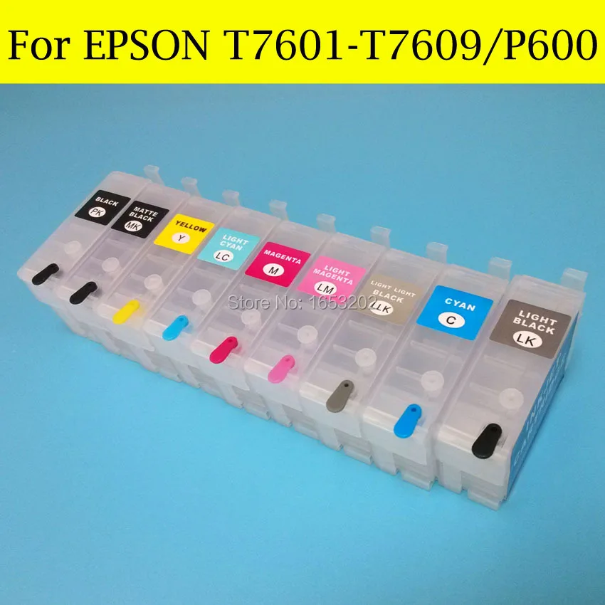 9 Color P600 Ink Cartridge T7601-T7609/T760 With ARC Chip For Epson Surecolor P600 Printer
9 Color P600 Ink Cartridge T7601-T7609/T760 With ARC Chip For Epson Surecolor P600 Printer