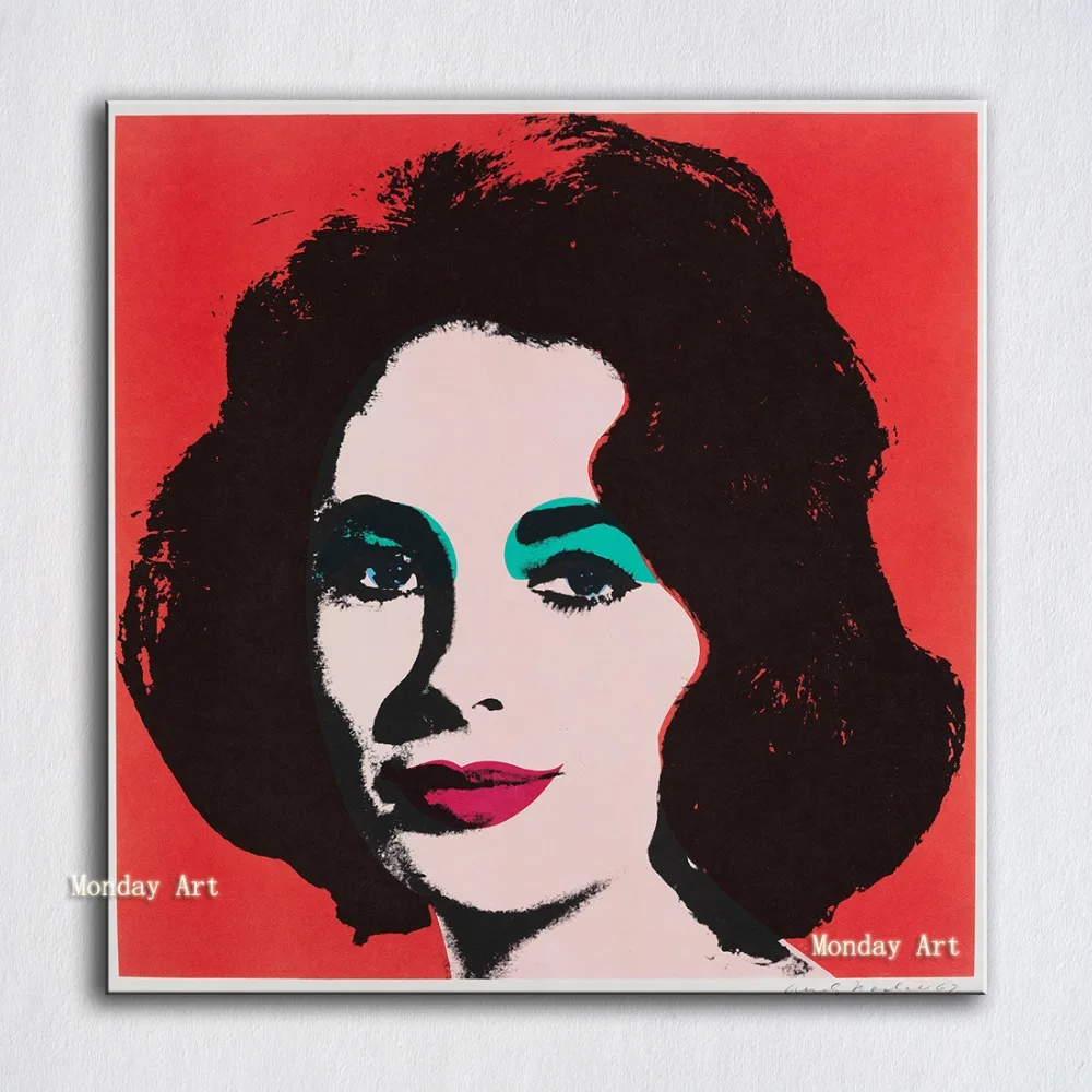 

Pop Canvas Art handpainted oil Painting ANDY WARHOL Elizabeth 1964 Wall Pictures For Living Room Home Decor Modern Oil Painting