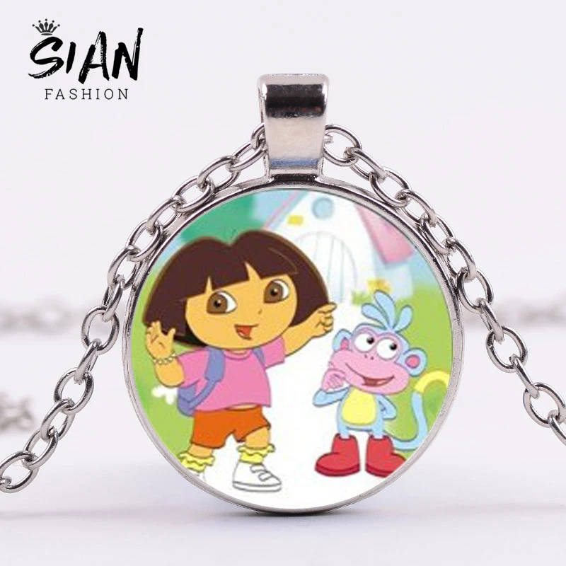 SIAN Dora The Explore Necklace Classic Anime Cosplay Crystal Glass Cabochon Pendant Long Chain Necklace Kids Jewelry Girls Gift
SIAN Dora The Explore Necklace Classic Anime Cosplay Crystal Glass Cabochon Pendant Long Chain Necklace Kids Jewelry Girls Gift