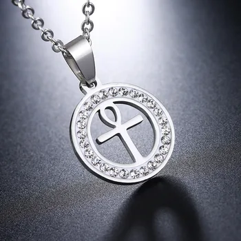 Wholesale Stainless Steel Chain Ancient Egypt Anka Cross Necklace For Women Crystal Round Pendant Necklace Custom Jewelery Gift
Wholesale Stainless Steel Chain Ancient Egypt Anka Cross Necklace For Women Crystal Round Pendant Necklace Custom Jewelery Gift