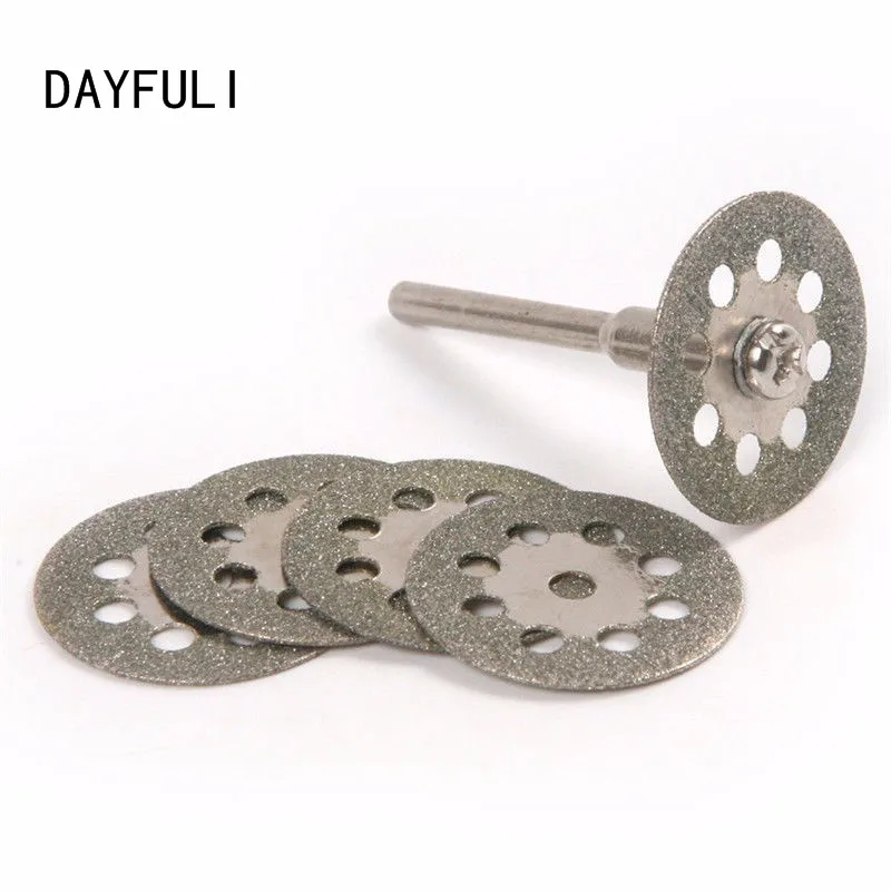 5PCS 22mm Mini Incisive Rotary Diamond Cutting Discs Disks Dremel Tools With A Rod Free Shipping | Инструменты