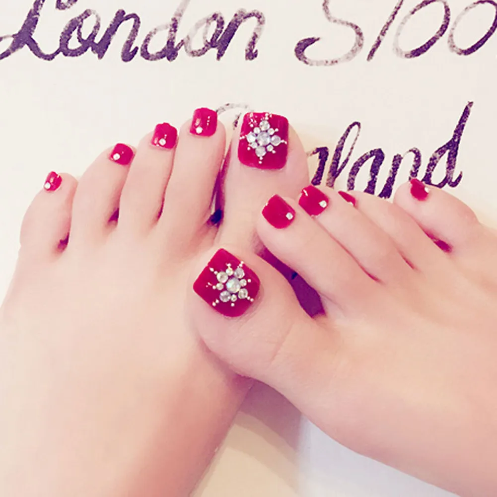 ELECOOL 24pc Short Toe False Nails Fake Nail Red Wine Color Diamond Design Nail Art DIY Fake Nails Accessories for Autumn Summer
ELECOOL 24pc Short Toe False Nails Fake Nail Red Wine Color Diamond Design Nail Art DIY Fake Nails Accessories for Autumn Summer