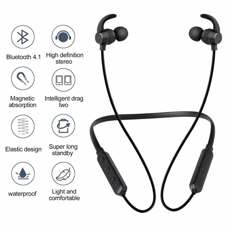 Magnetic Wireless Bluetooth Sports Earphone Comfortable In-Ear HD Stereo IPX5 Waterproof Bluetooth 4.1 Headset
Magnetic Wireless Bluetooth Sports Earphone Comfortable In-Ear HD Stereo IPX5 Waterproof Bluetooth 4.1 Headset
